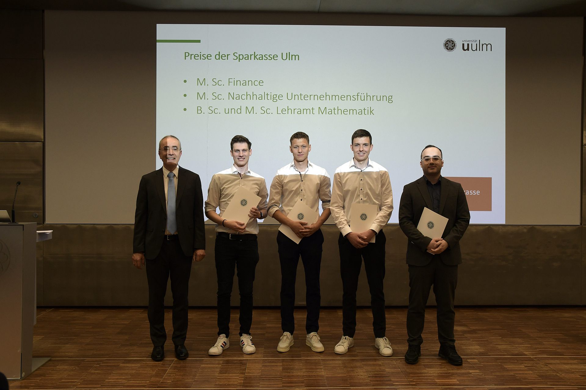 Preisträger der Studiengänge B.Sc. und M.Sc. Lehramt Mathematik, M.Sc. Nachhaltige Unternehmensführung und M.Sc. Finance