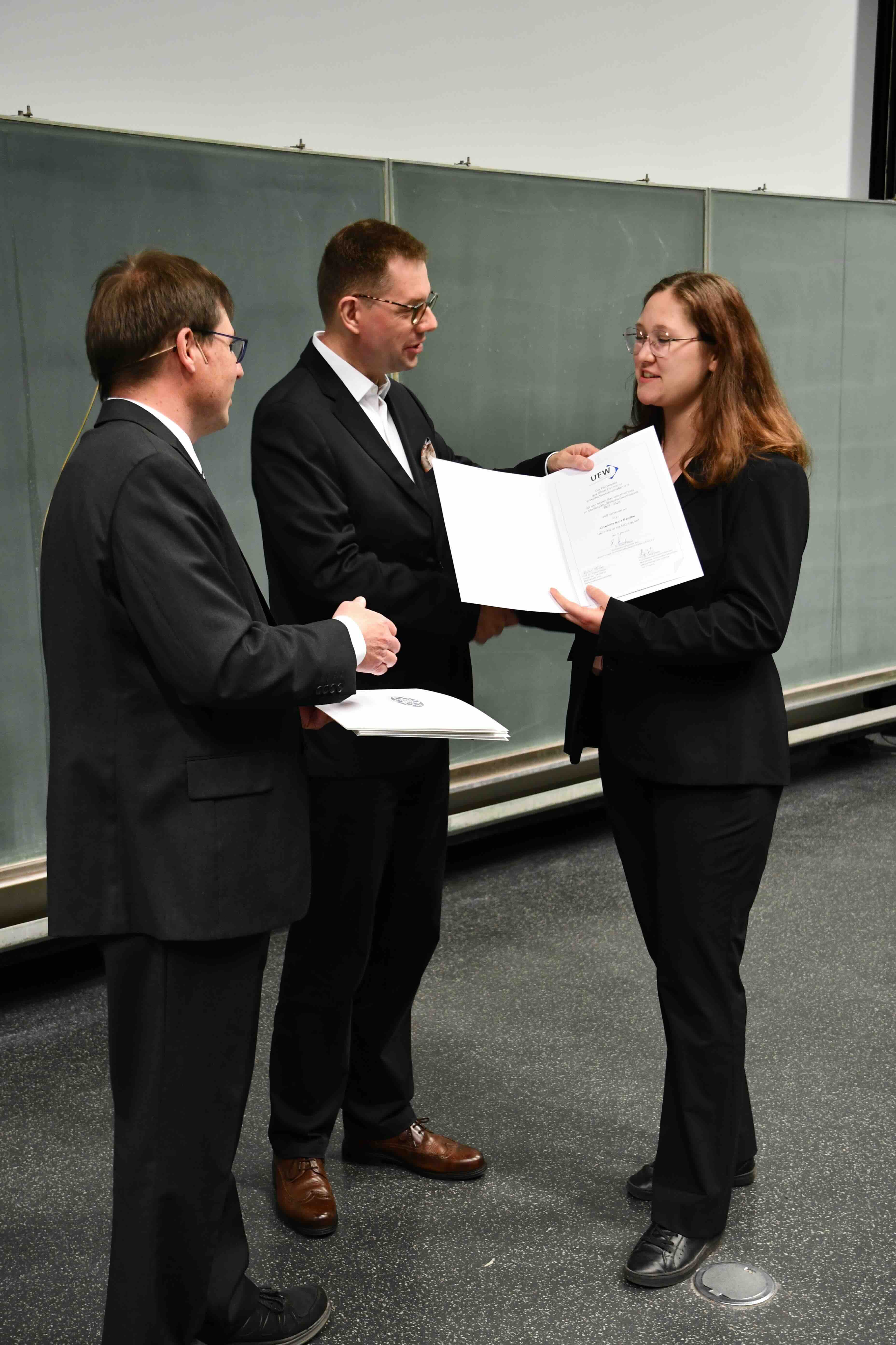 Ms Charlotte Banke has been awarded the prize for the best final-year results in the BSc in Mathematics and Management.