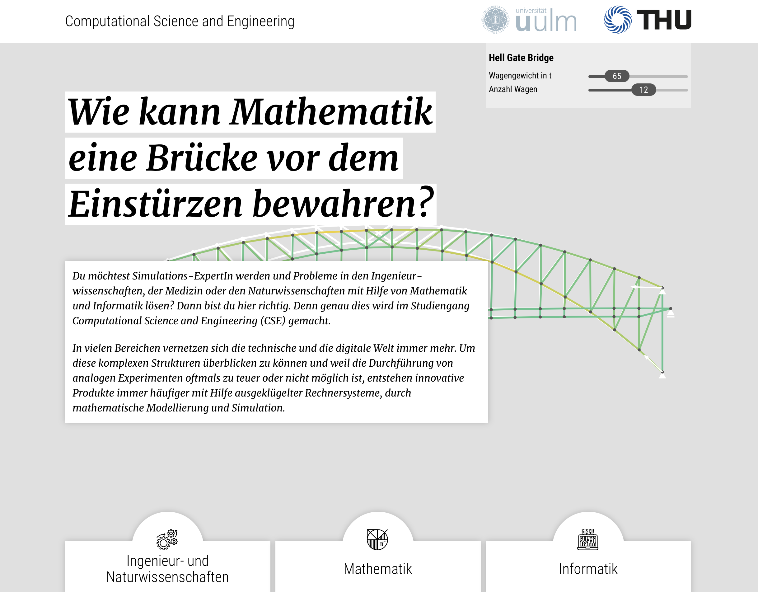 Einstiegsbild zu dem Projekt 1: Wie kann Mathe eine Brücke vor dem einstürzen bewahren?