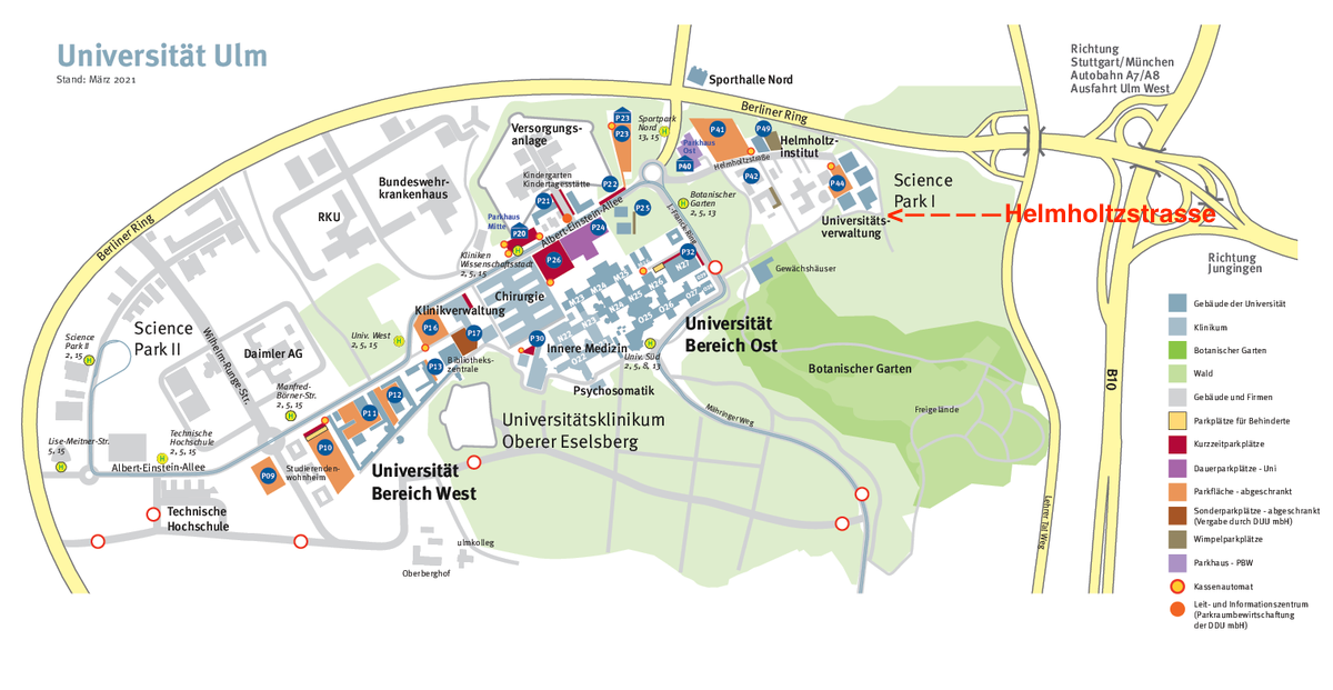 Lageplan Campus Uni Ulm