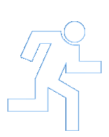 Piktogramm laufender Mensch als Logo für die Escape Studie