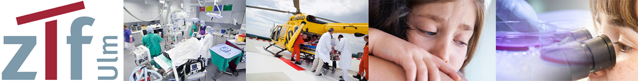 The ZTF banner shows the ZTF logo, an operating room, a rescue helicopter, a sad girl embracing another person and a woman looking through the eyepiece of a microscope.