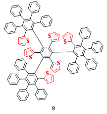 Thienylene phenylene dendrimer