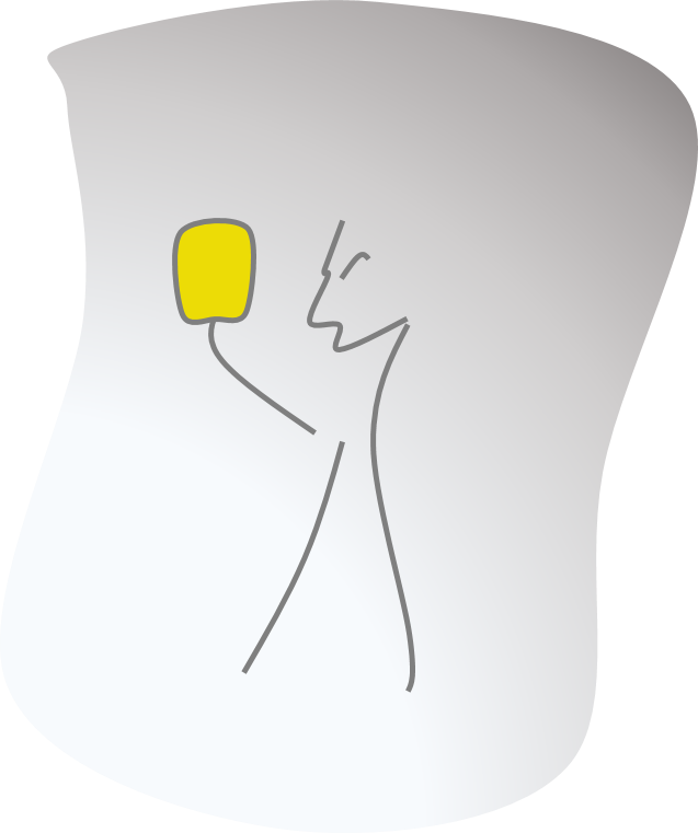 eine stilisierte Figur zeigt eine gelbe Karte