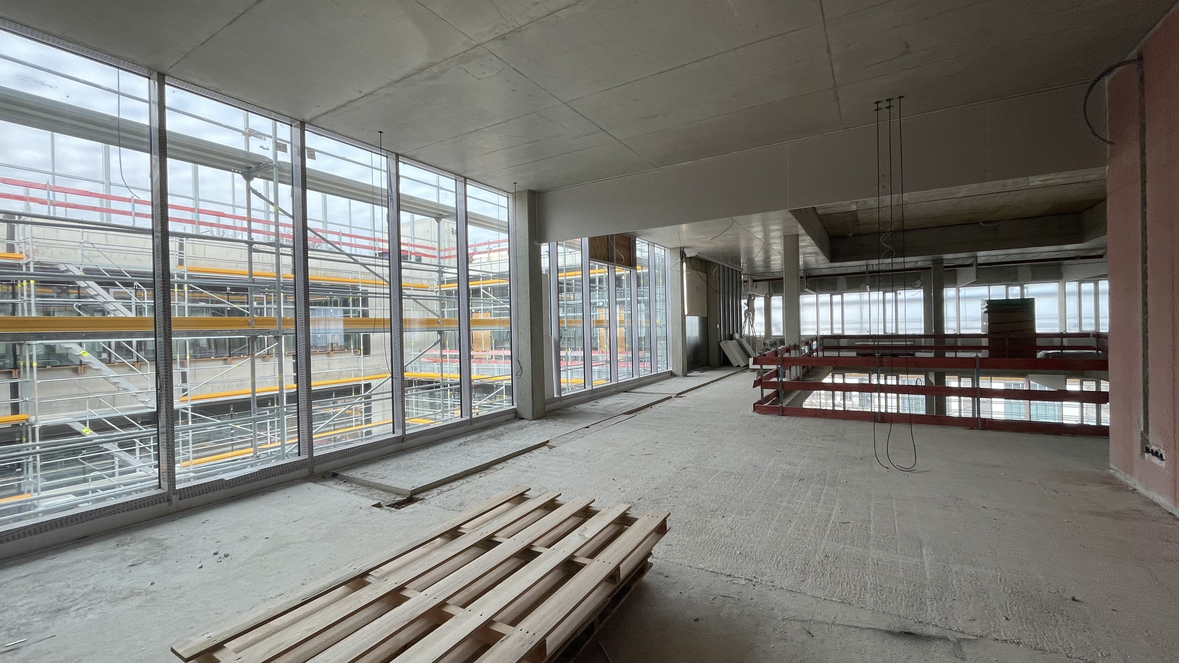 Blick auf die Baustelle im MTW-Gebäude