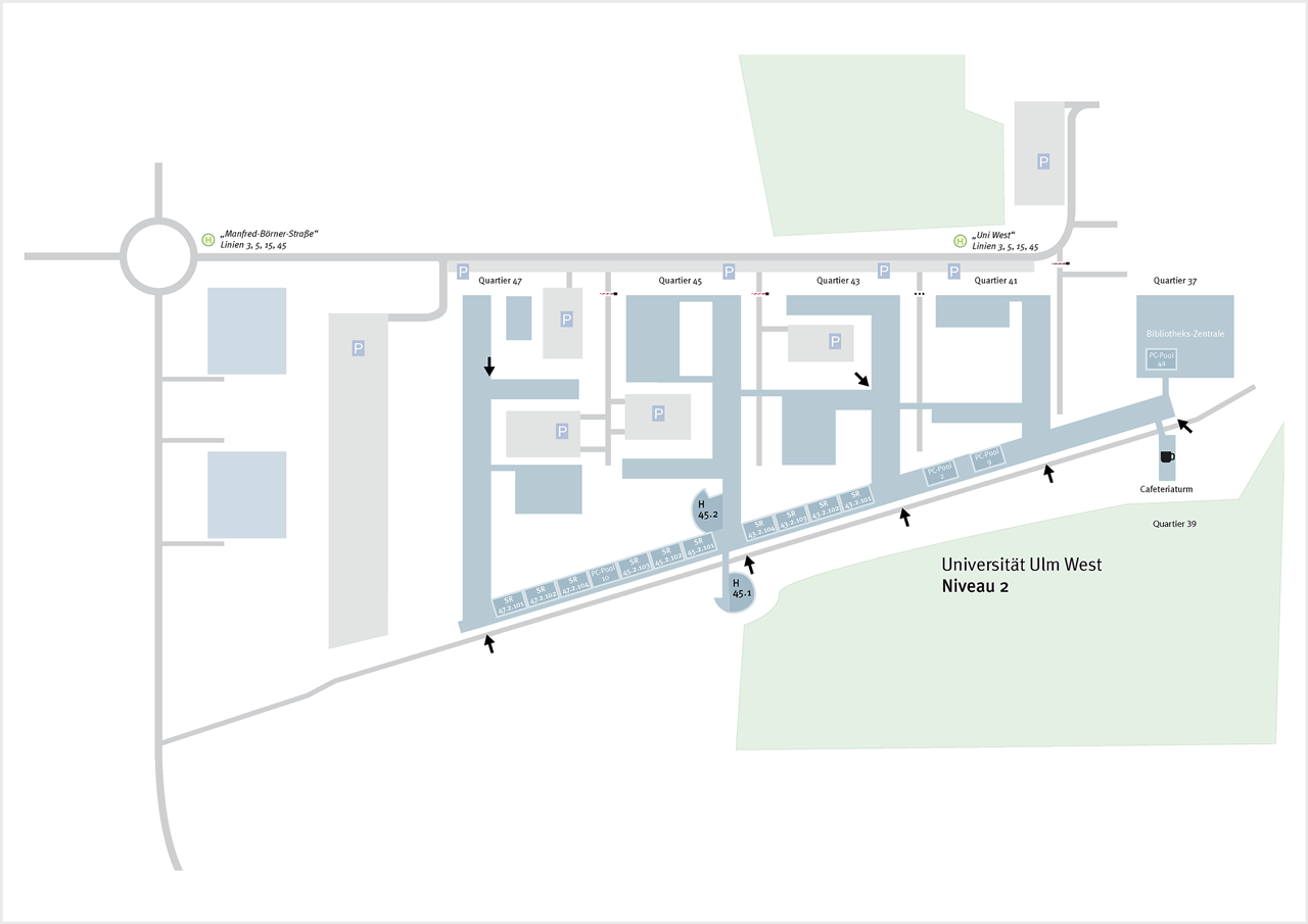 Lageplan Universität West