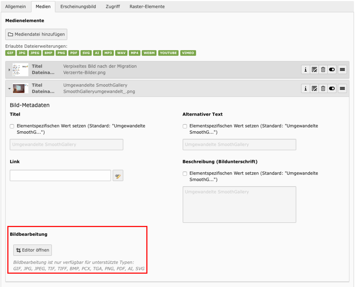 Bildbearbeitung in TYPO3 7.6