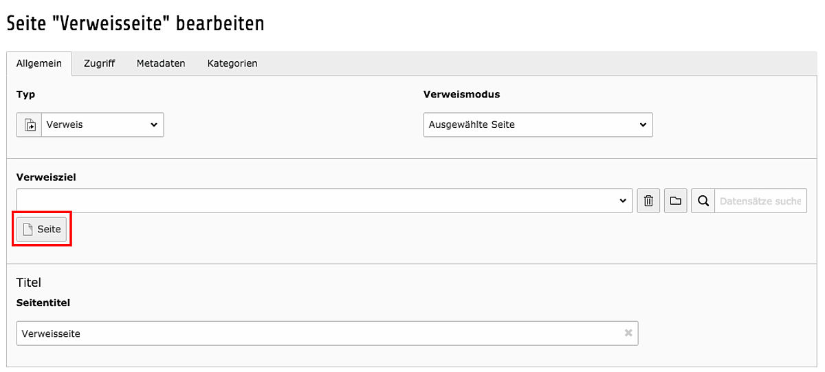 Hauptmenüseite verlinken Hauptmenüseite verlinken
