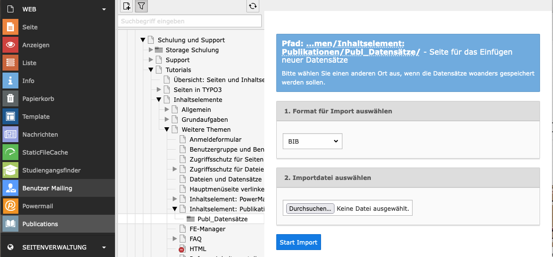 Importansicht für Publikationen