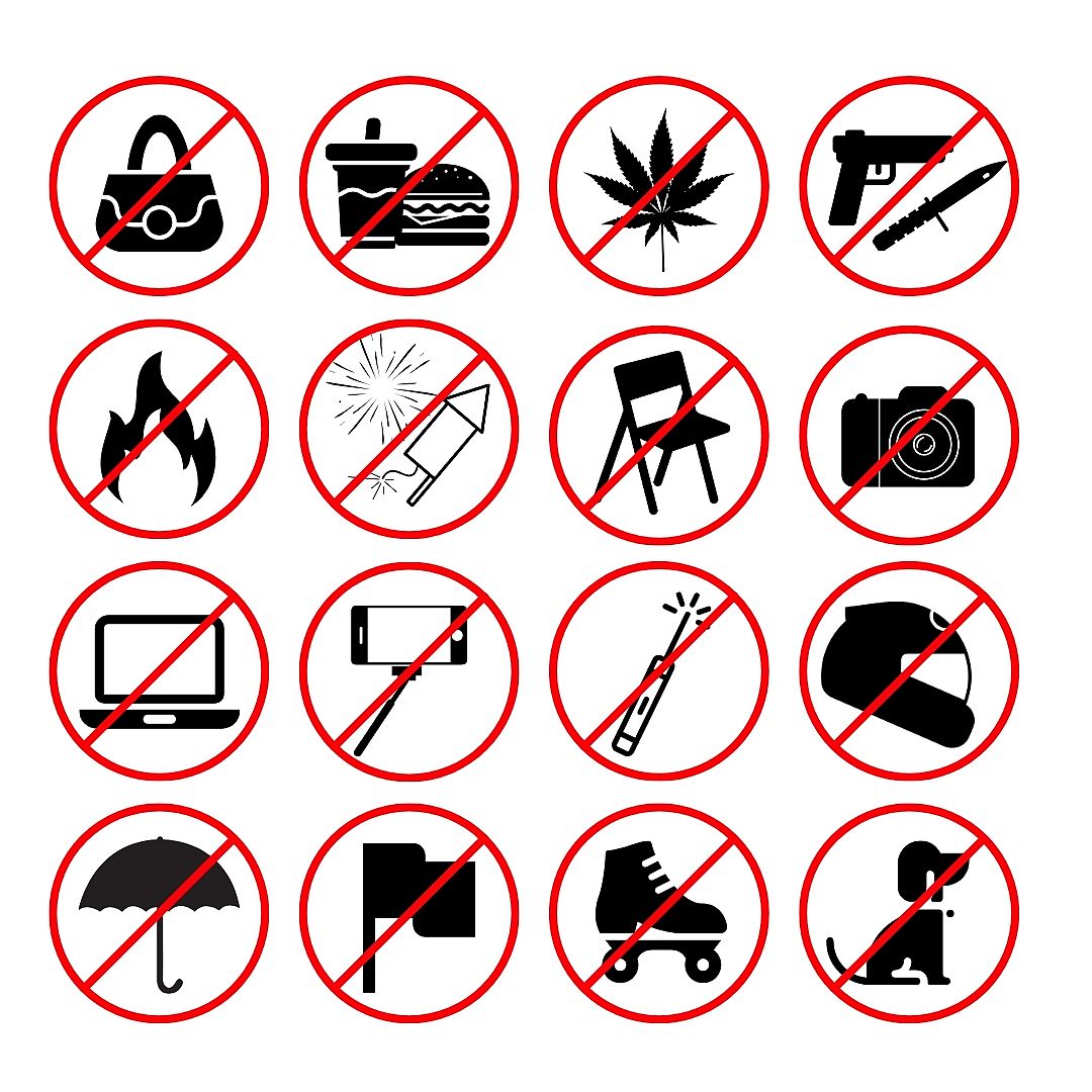 Forbidden Items Safety instructions