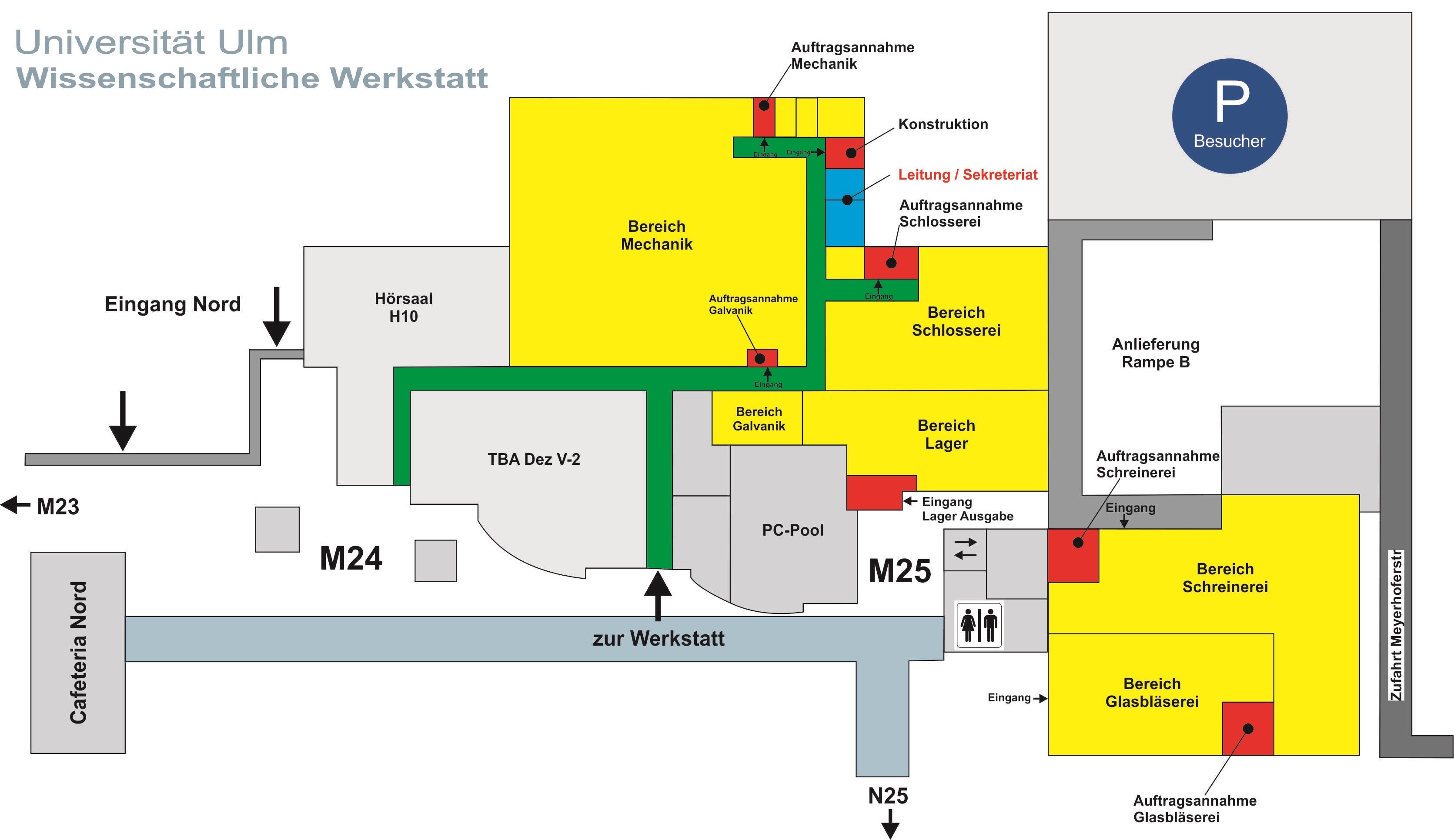 Lageplan Uni Ulm M25