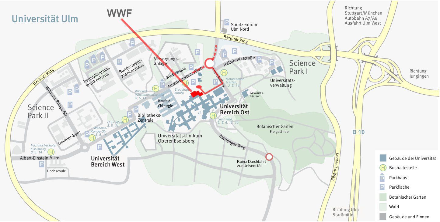 Lageplan Universität am Eselsberg