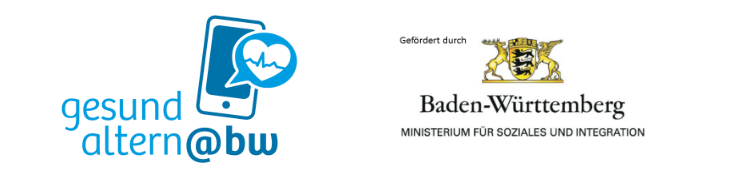 Logo gesundaltern@bw, gefördert durch das Ministerium für Soziales und Integration Baden-Württemberg