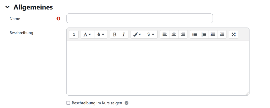 Abschnitt Allgemeines