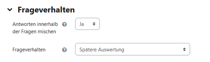 Abschnitt Frageverhalten