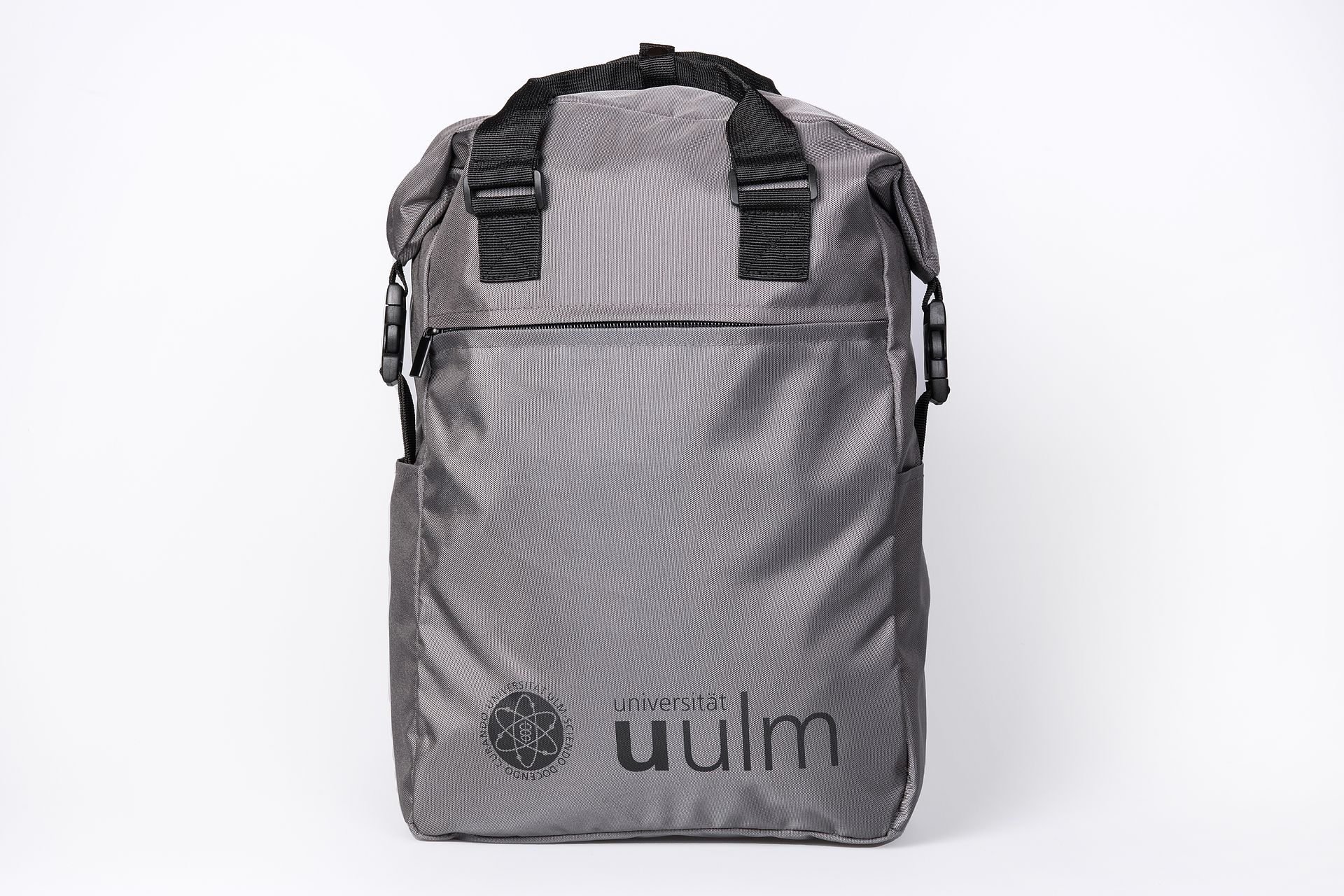 Rucksack mit Uni-Logo, Ansicht Vorderseite