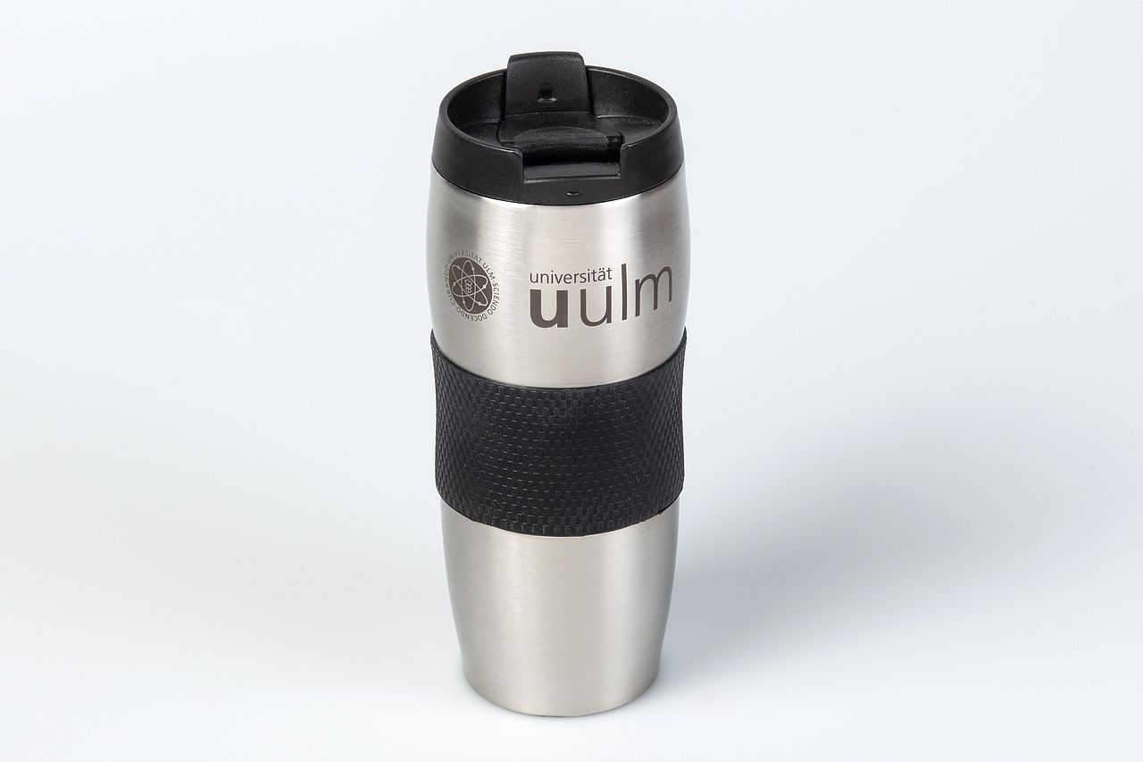 Thermobecher Edelstahl mit Uni-Logo